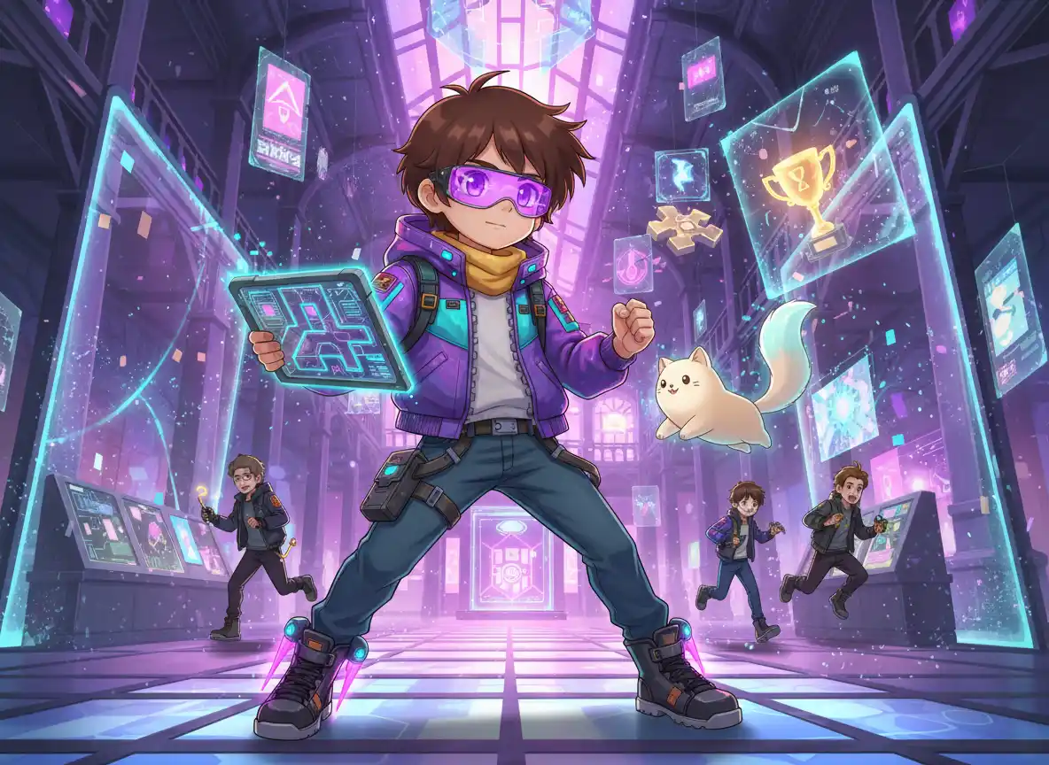 Enfant captivé par une histoire interactive sur tablette