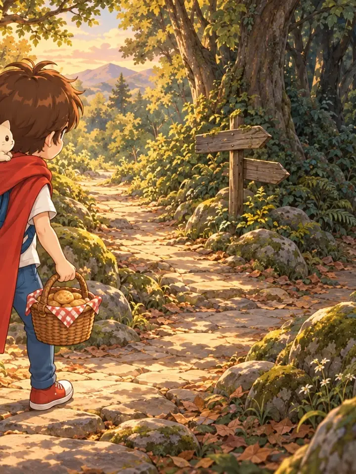 Couverture du Mystère du Chaperon Rouge, histoire gratuite pour les 7–9 ans