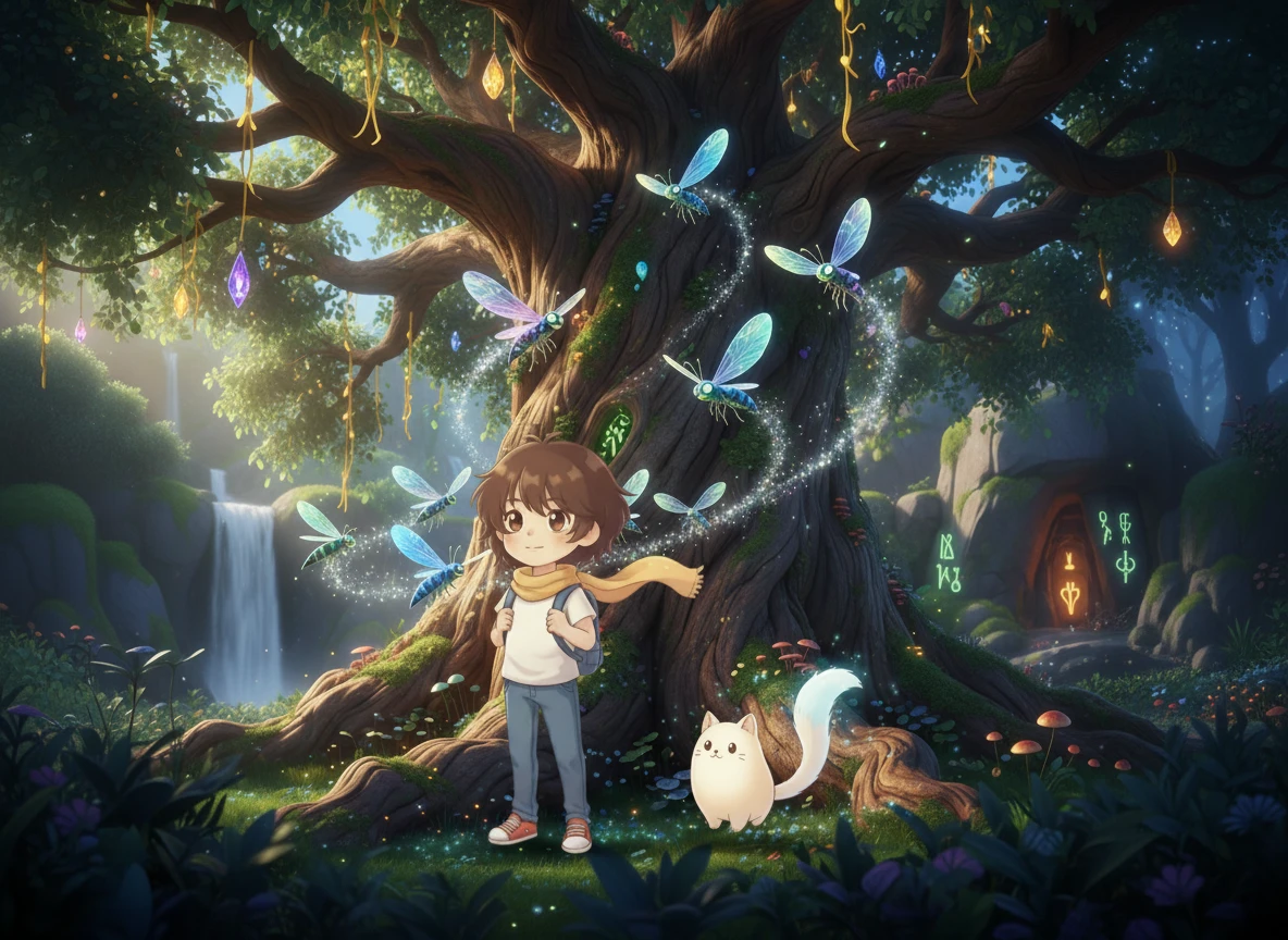 Histoire interactive illustrée pour enfant – arbre magique et générosité