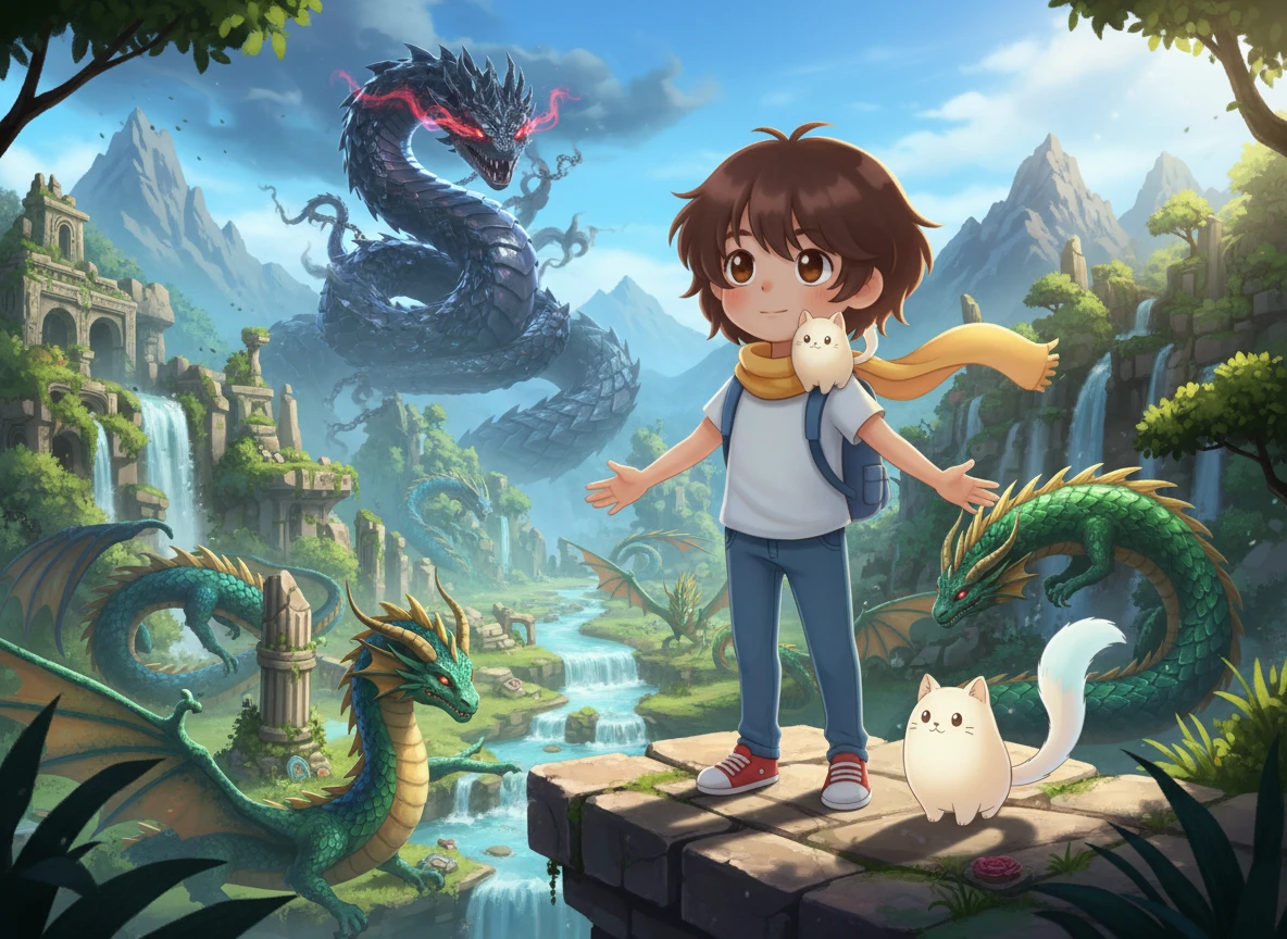 Histoire interactive illustrée pour enfant – dragons et vallée mystérieuse