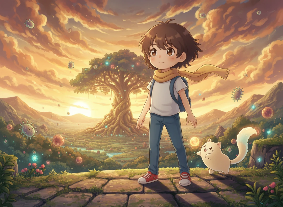 Histoire interactive illustrée pour enfant – science ludique virus et bactéries