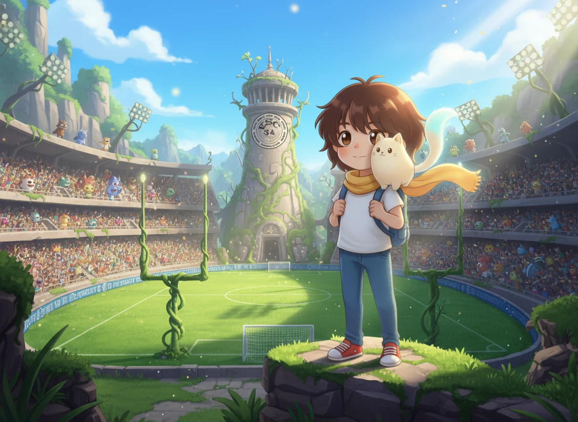 Illustration de l'histoire de football Le Grand Match pour enfant